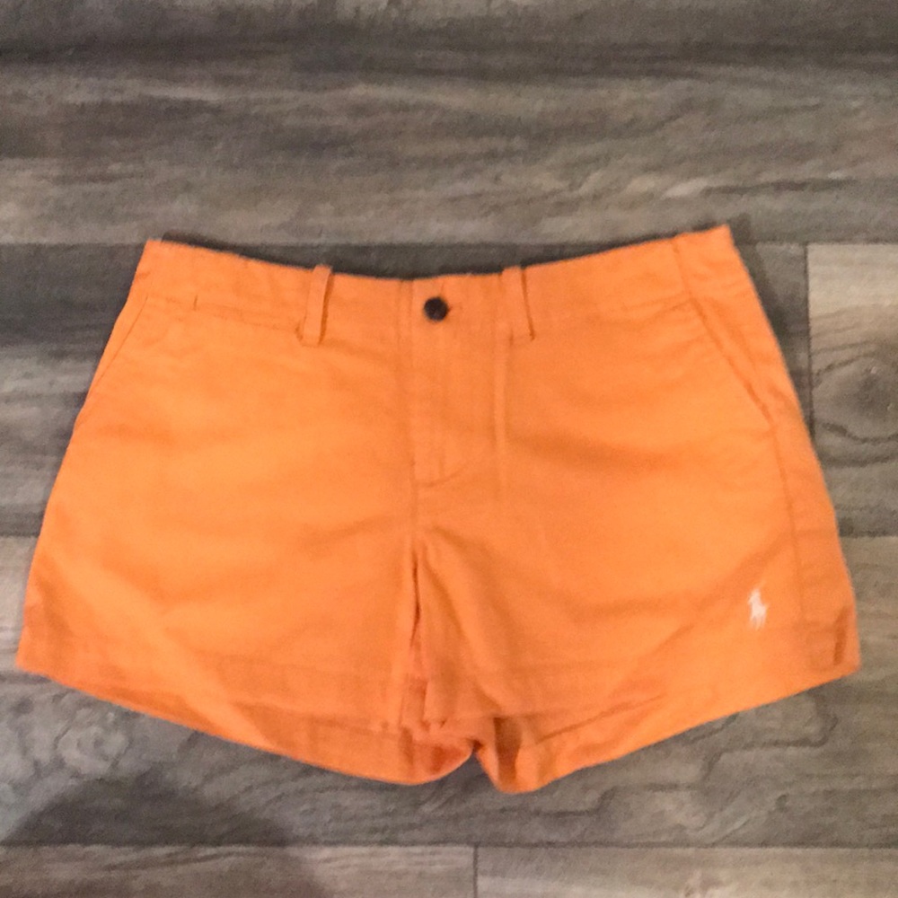 orange ralph lauren sport chino shorts size 2